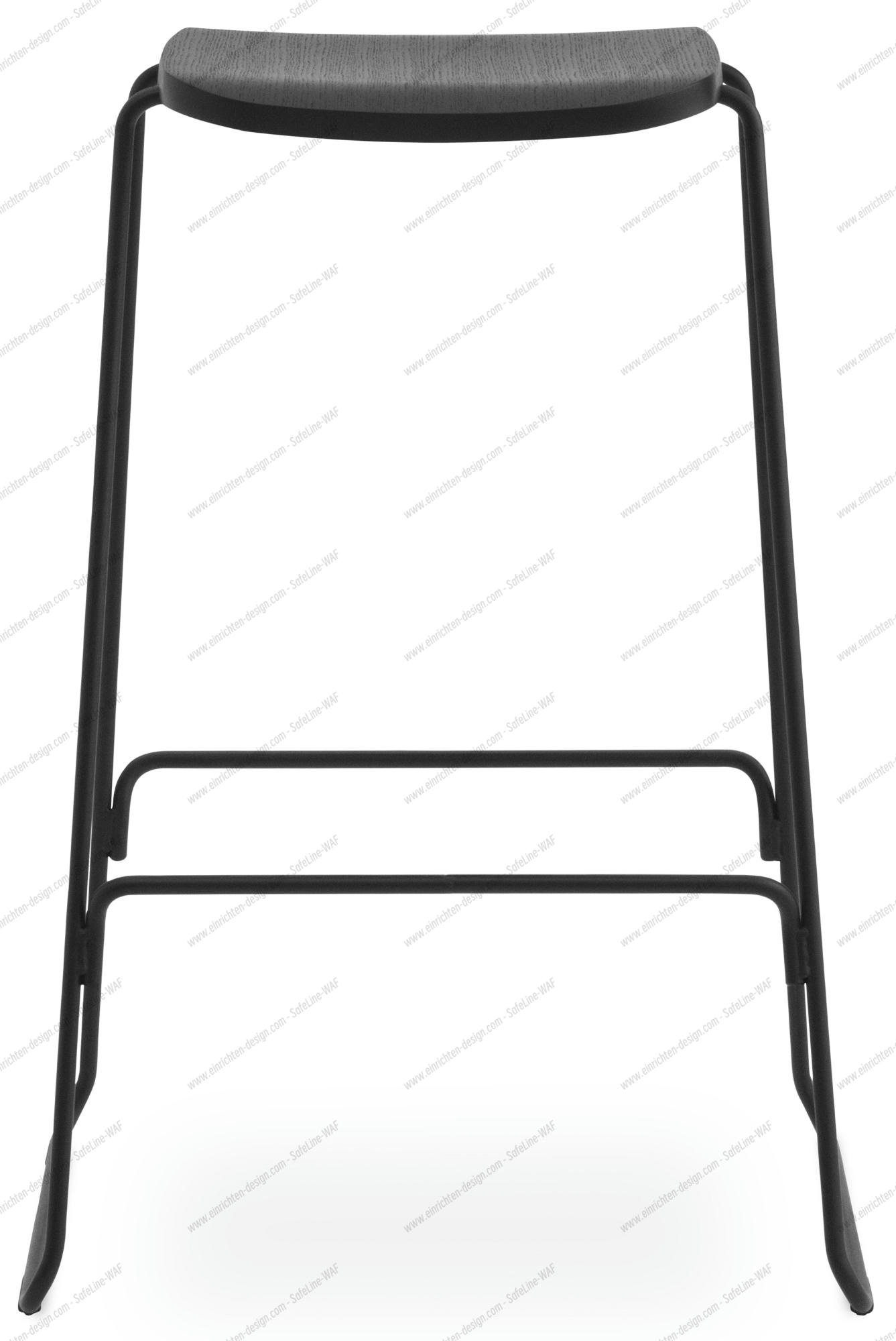Schwarzer Just Barstool Hocker von Normann Copenhagen, ohne Lehne, 65 cm hoch.