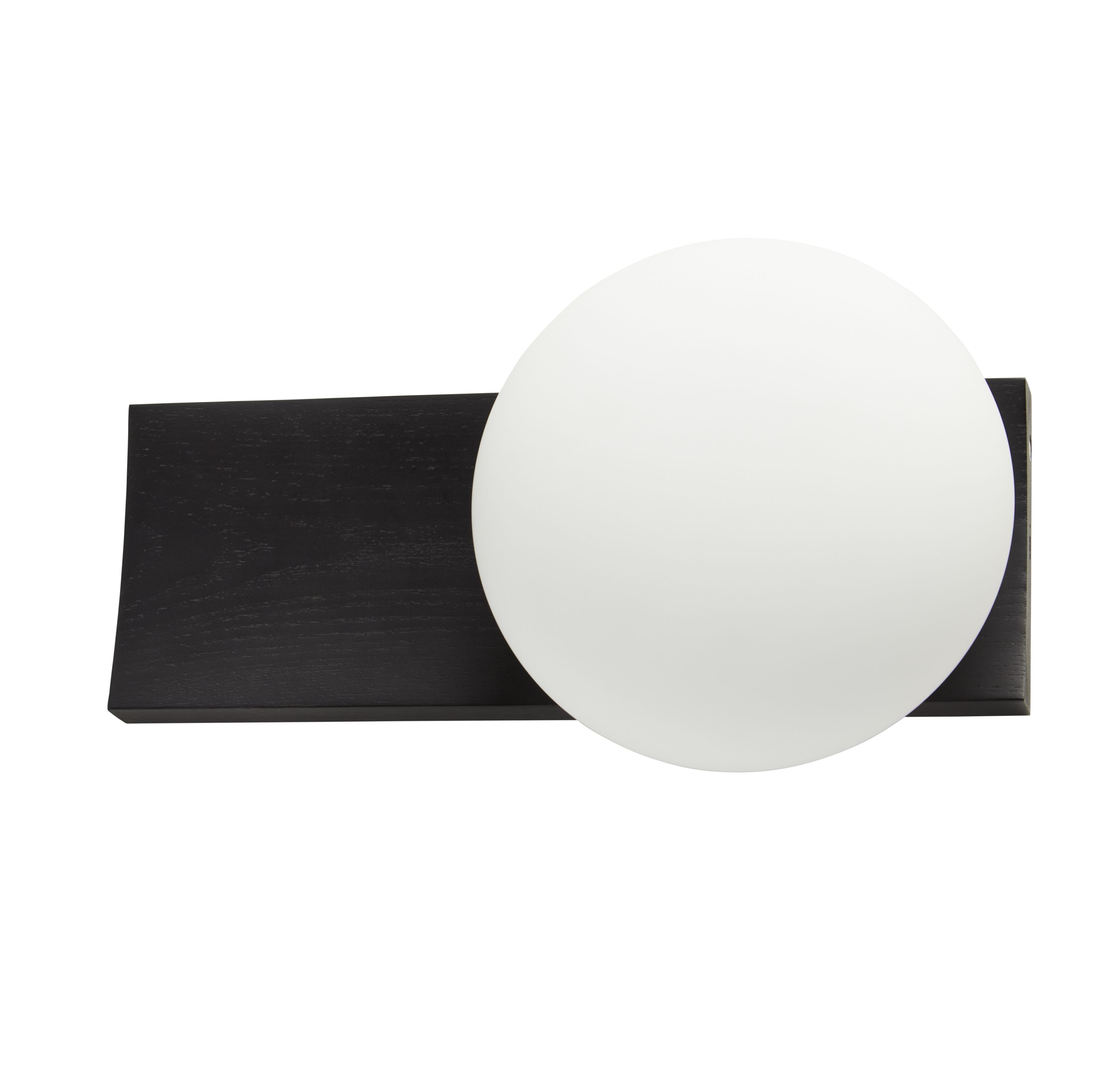 Dew Table and Wall Lamp Ash Black Lacquered Woud