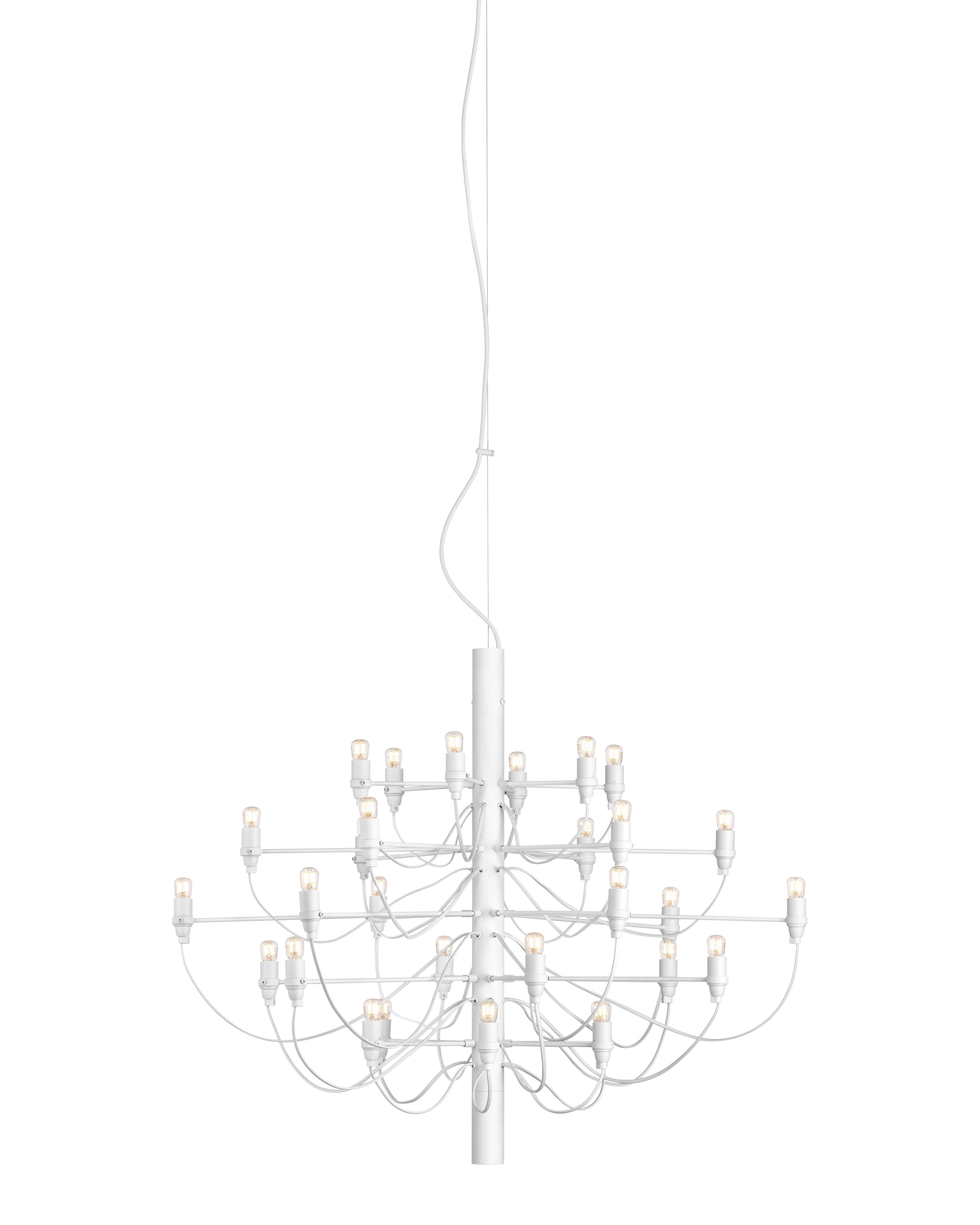 2097/30 LED Chandelier White with Clear Bulbs Flos