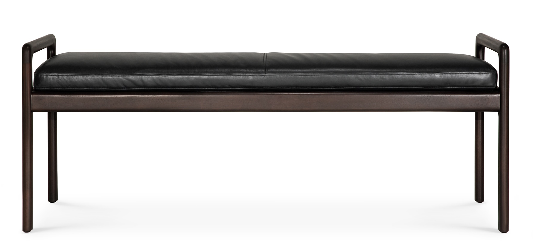 Jack Bench Bench with seat cushion leather black Ethnicraft
