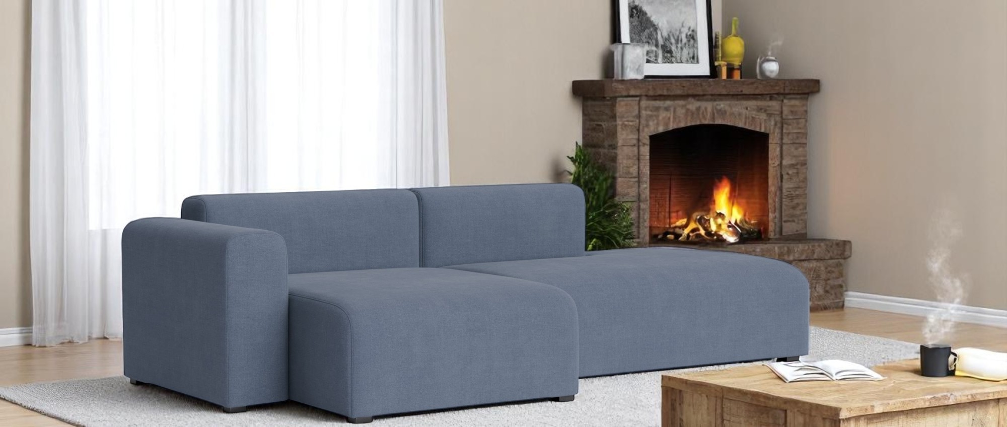 Mags Sofa 2.5-seater Combination 3 low Armrest with armrest left Hay