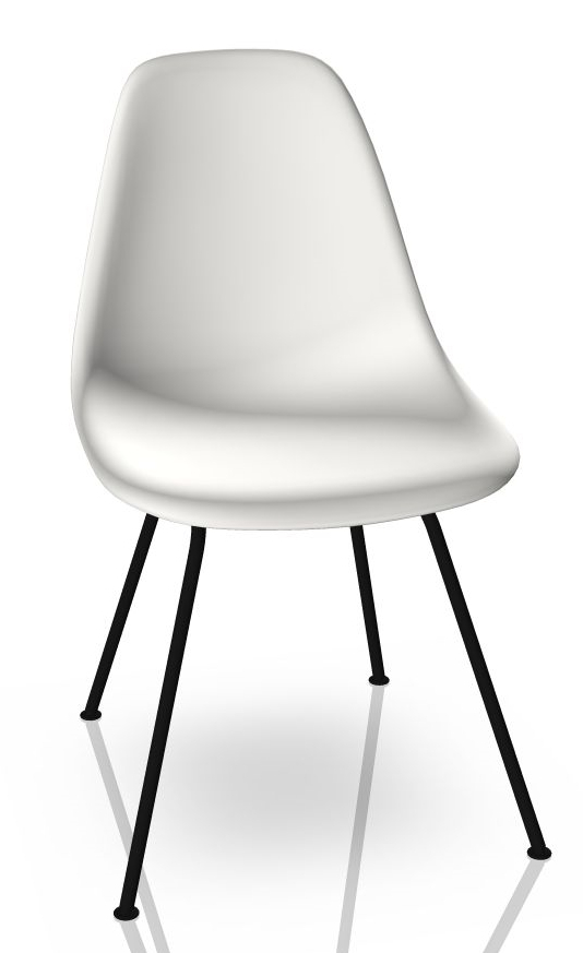 Eames Plastic Side Chair DSX Chair Vitra Black - White