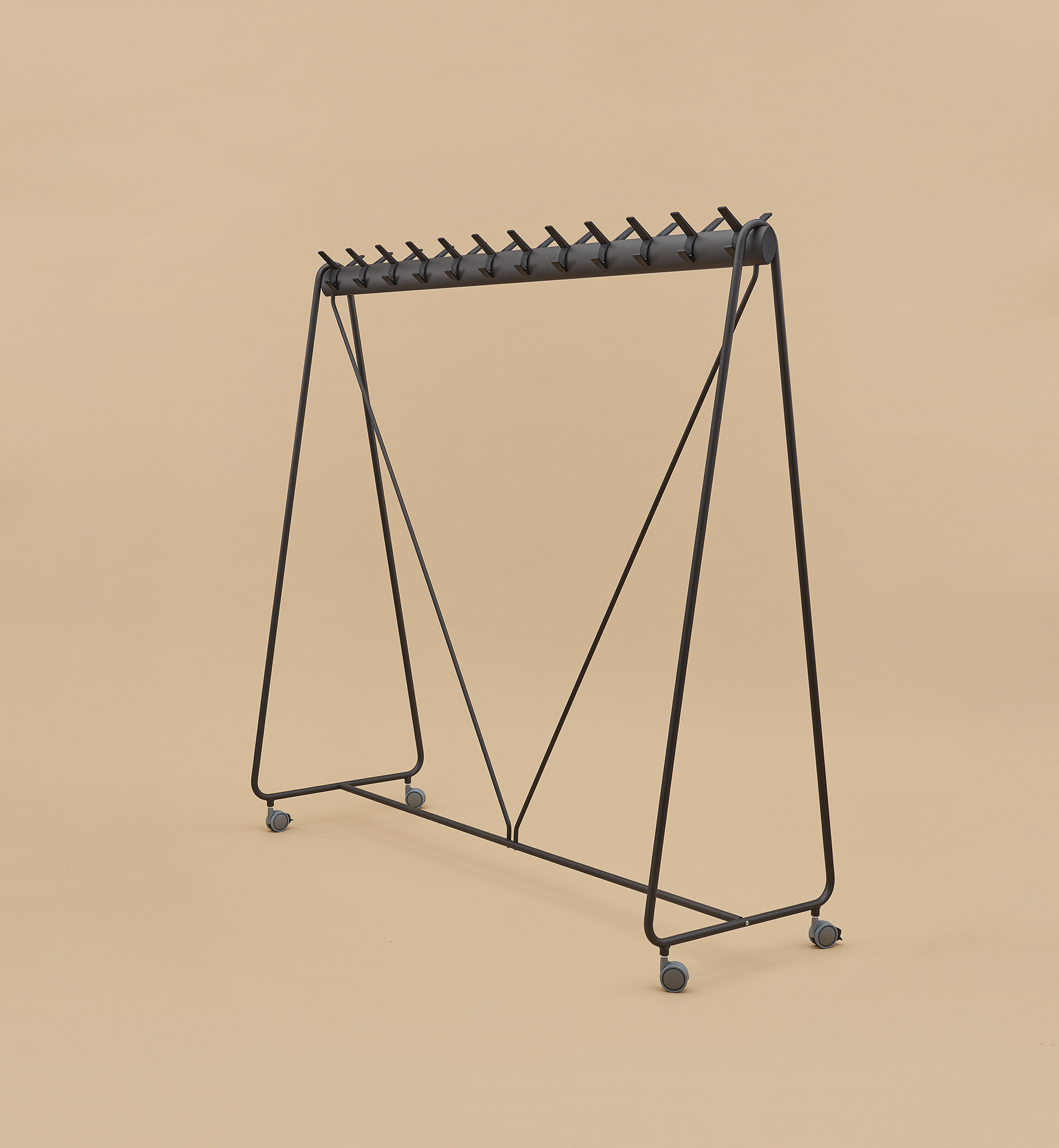 Ellipse Coat hanger on wheels with 24 hooks Segis