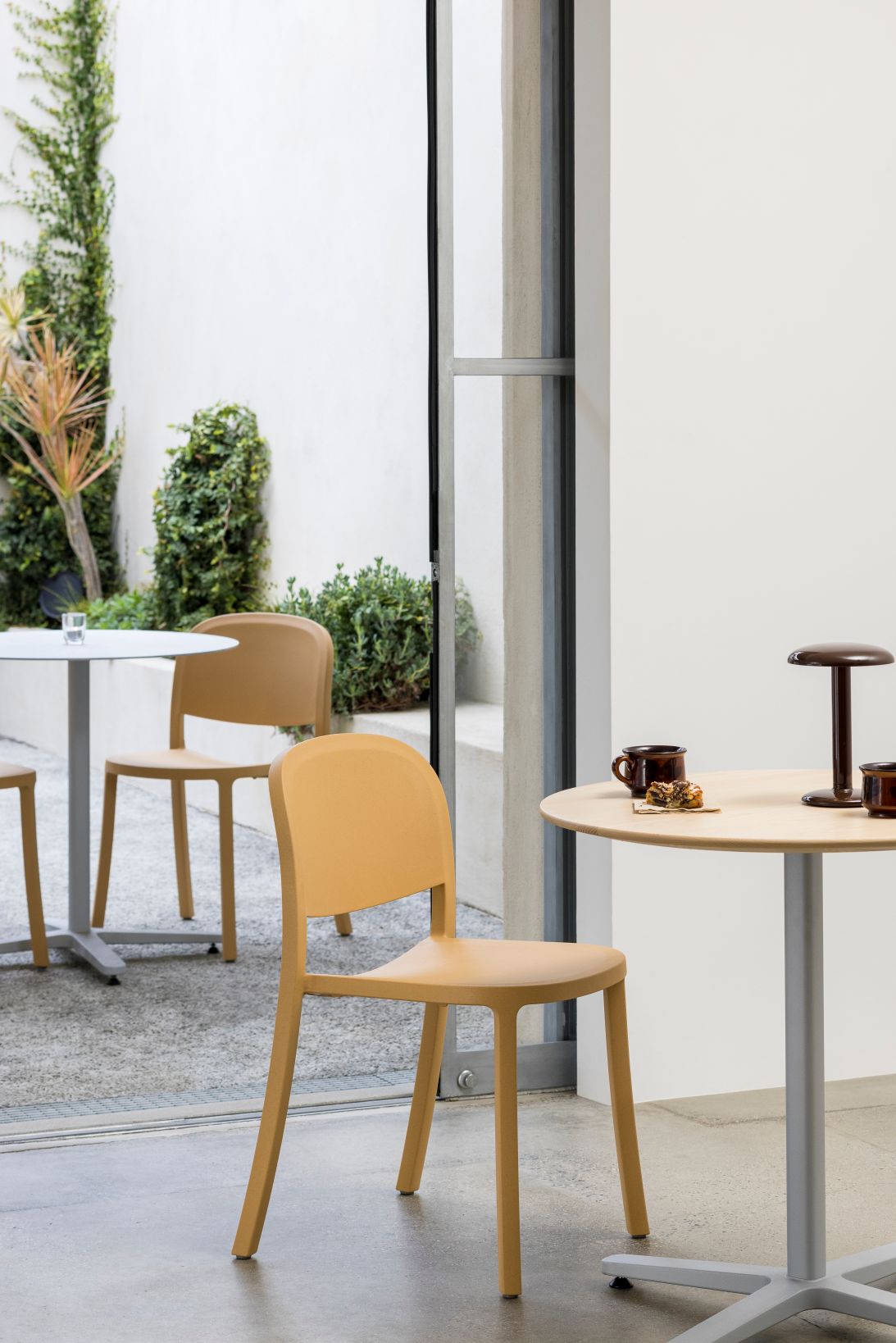1 Inch Reclaimed stackable Chair blue Emeco