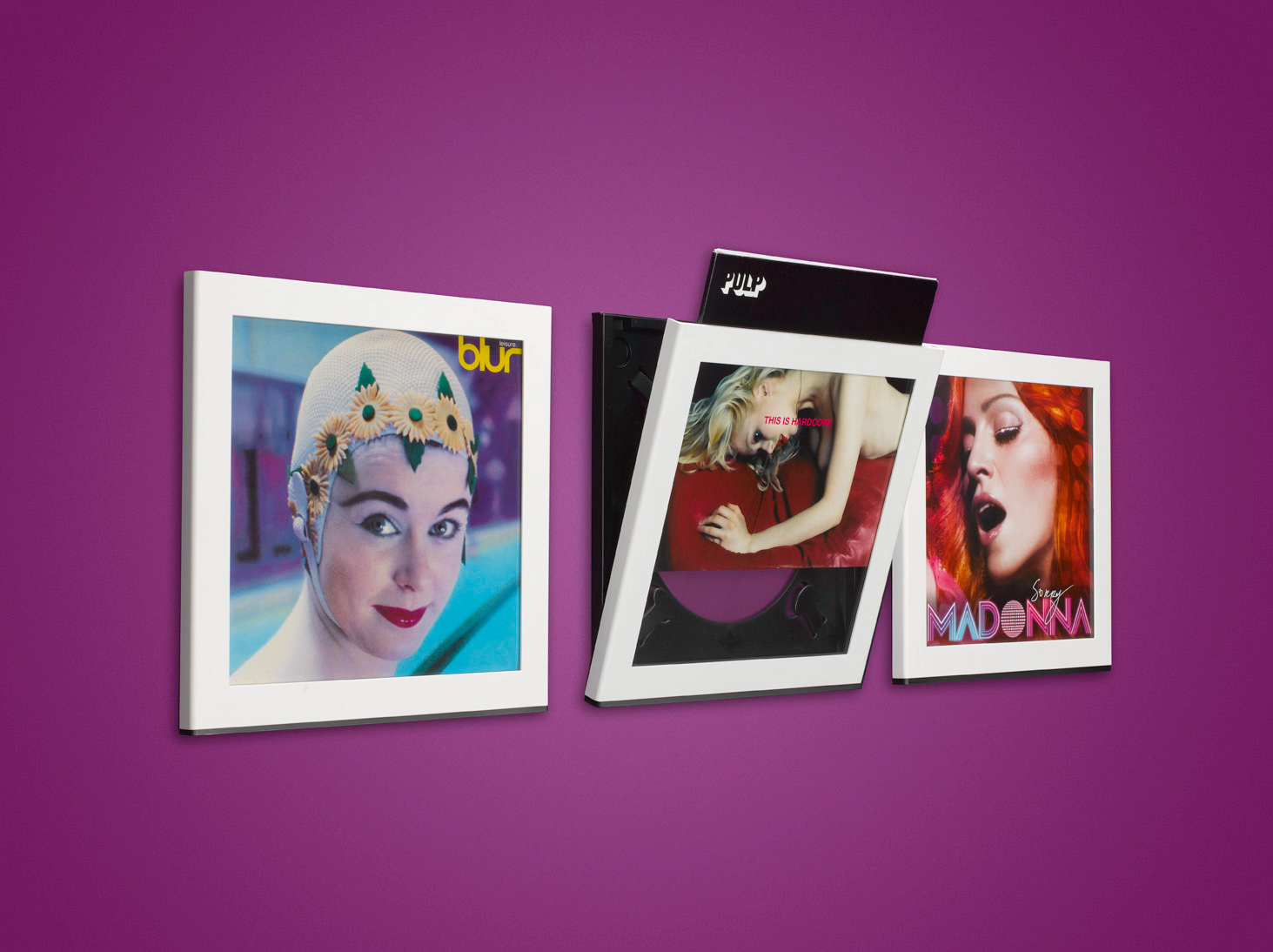 Art Vinyl record frame set of 3 Klein & More SINGLE PIECE