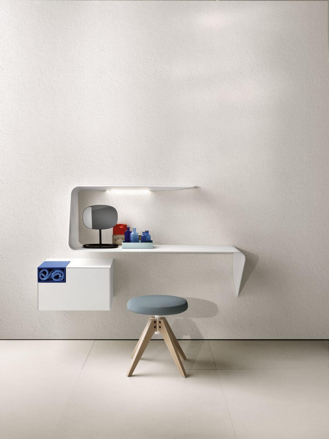 Mamba rack / wall bureau with LED MDF Italia