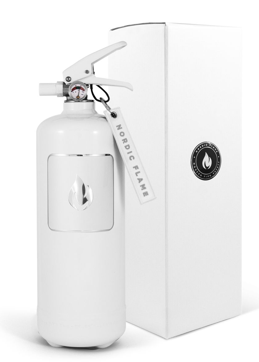 Fire Extinguisher Classic 2 Kg white - white emblem Nordic Flame SINGLE PIECES