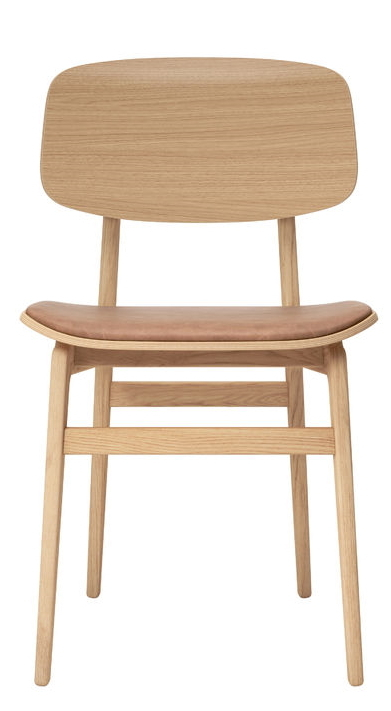NY11 New York Dining Chair Upholstered Norr11 Natural oak Dunes Leather Camel