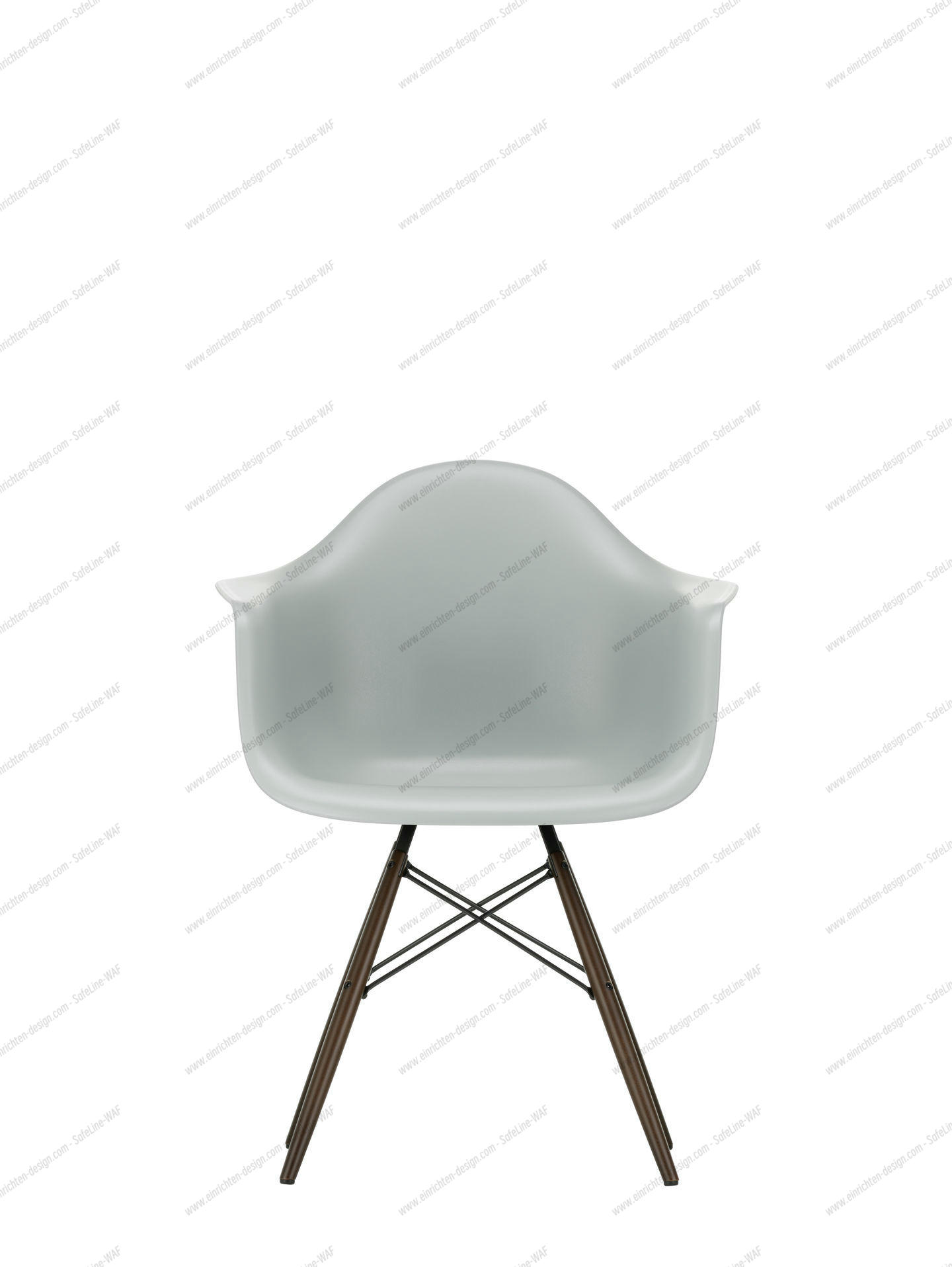 Eames Plastic Arm Chair DAW Chair Vitra Maple yellowish - Rust orange