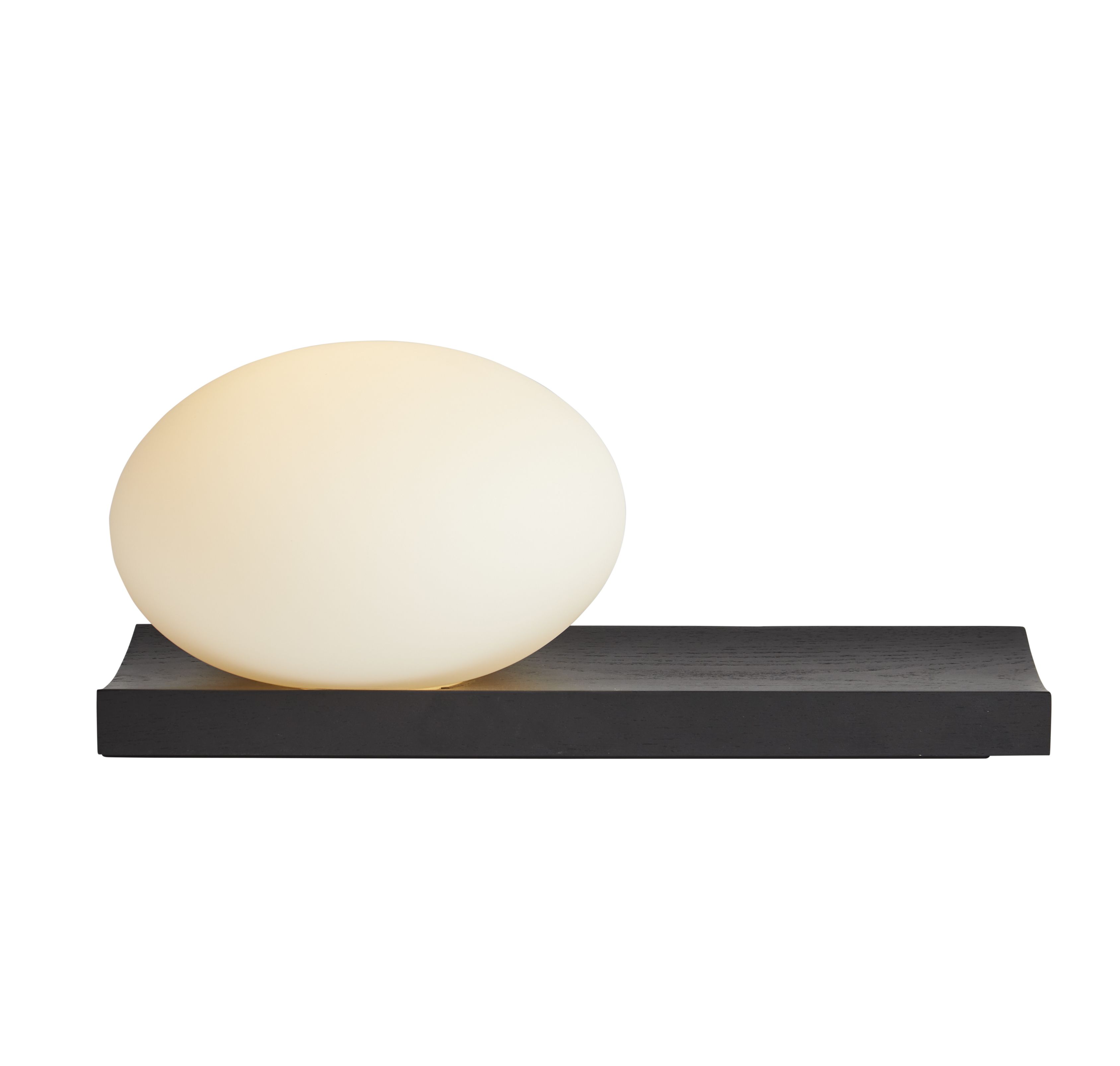 Dew Table and Wall Lamp Ash Black Lacquered Woud