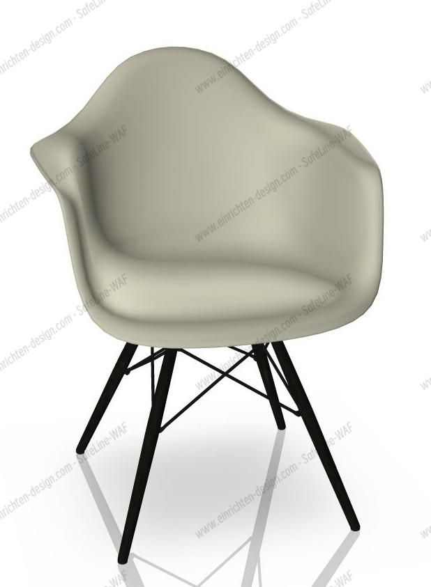 Eames Plastic Arm Chair DAW Chair Vitra Maple black - Pebble