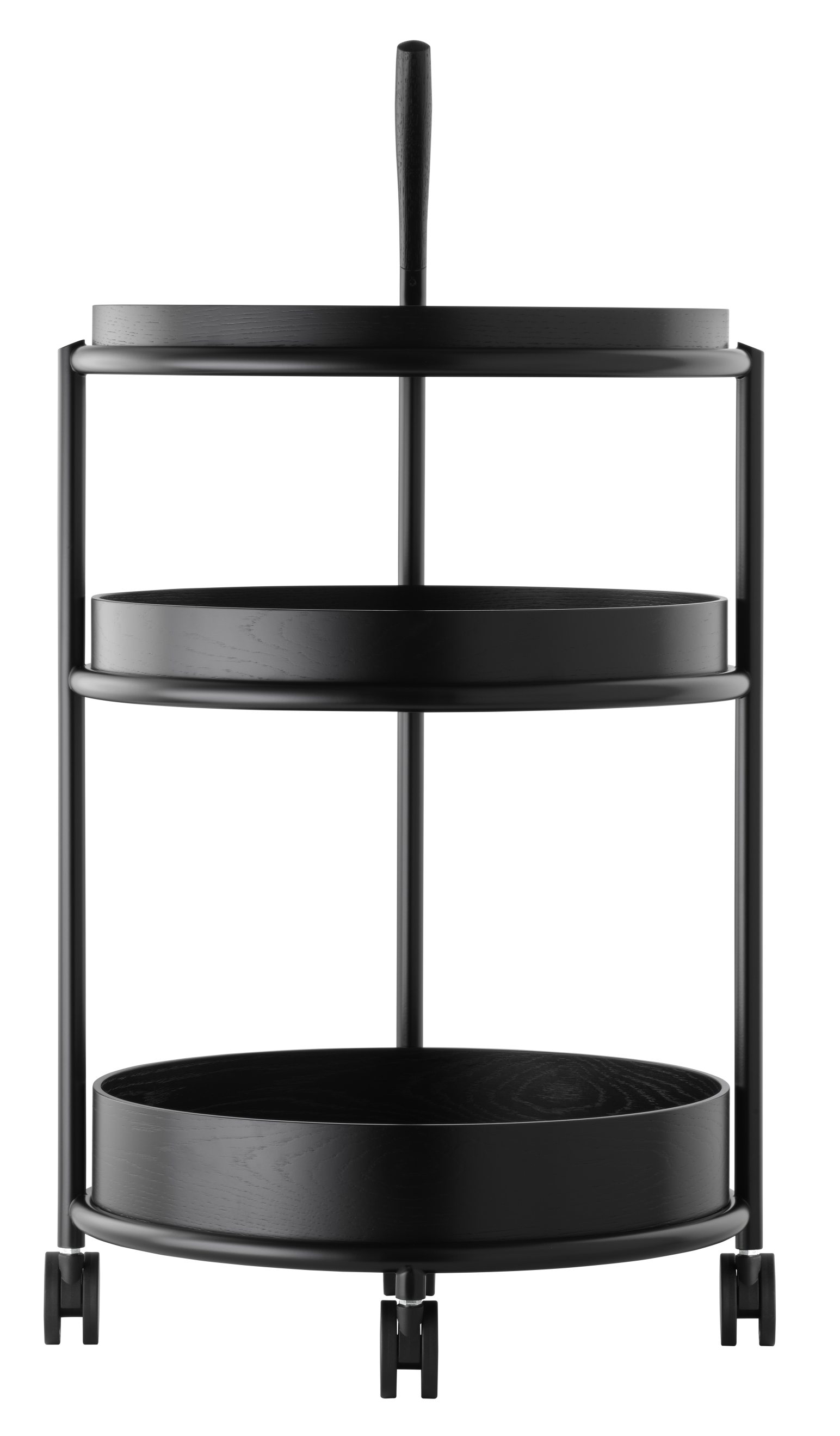 K6 Trolley Serving trolley Tecta oak black lacquered - steel tube black lacquered