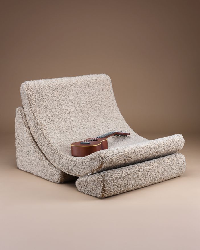 Moon children's armchair teddy fabric Wigiwama