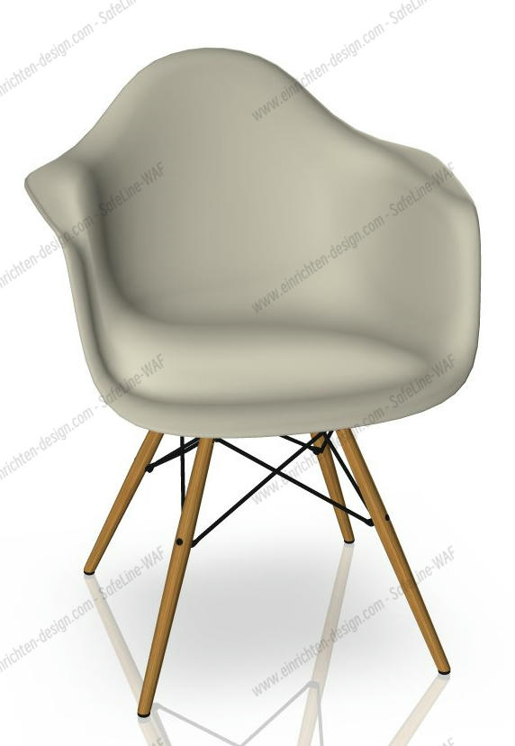 Eames Plastic Arm Chair DAW Chair Vitra Ash - Pebble