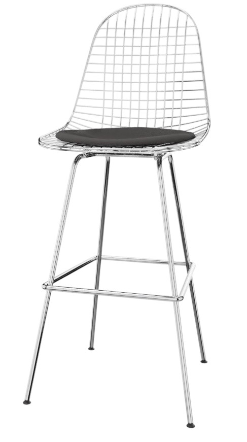 Eames Wire Bar Stool Medium with seat cushion Vitra 