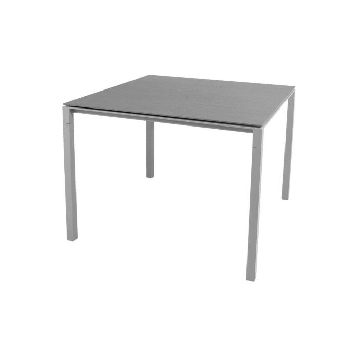 Pure Outdoor dining table small W 100 x D 100 x H 74 cm Cane-Line frame lava grey top basalt grey