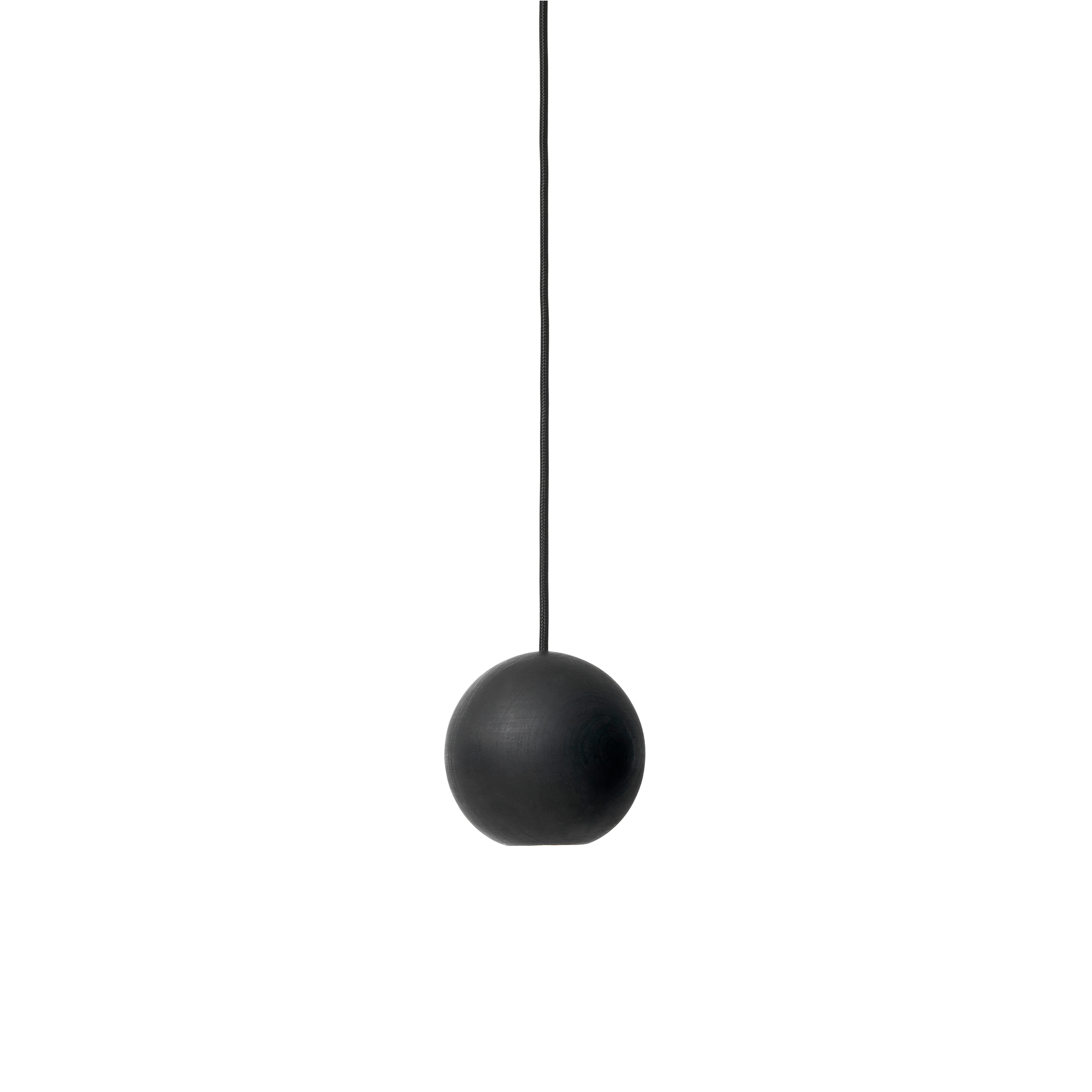 Schwarze Liuku Base Ball Pendelleuchte aus geölter Linde, moderne Hängelampe für Wohnzimmer und Essbereich.