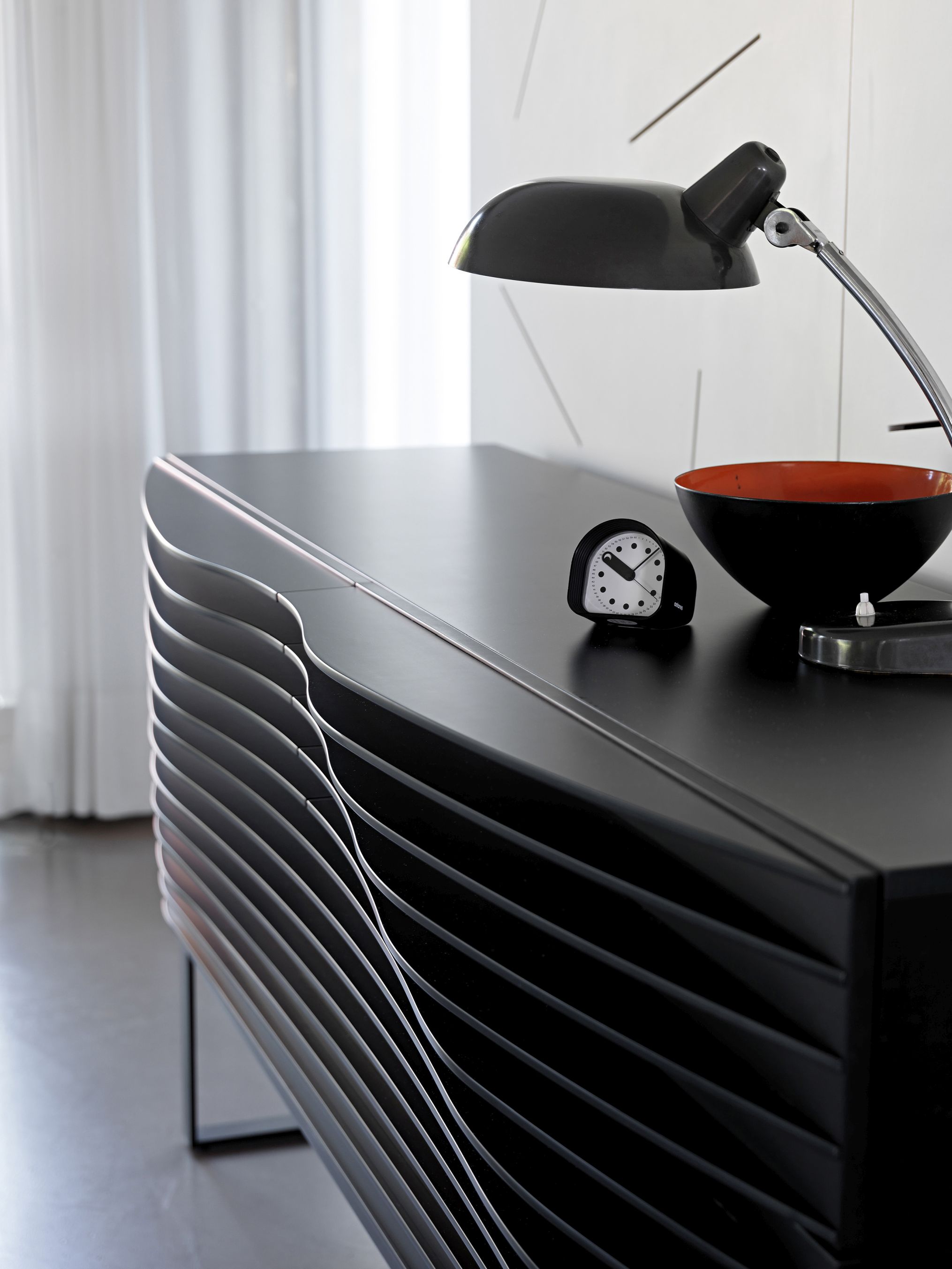 Tide Sideboard black frame black Minimal Design L Casamania Horm