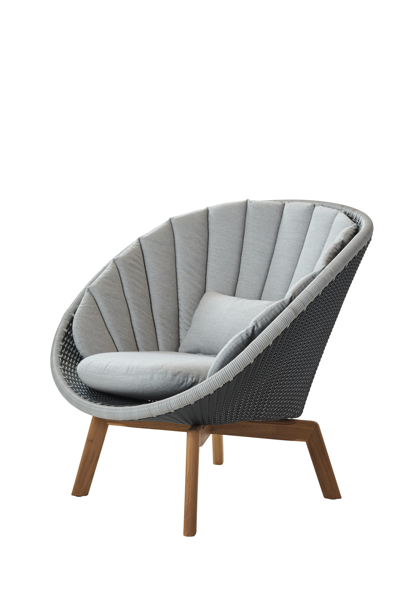 Peacock Outdoor Lounge chair Fiber Cane-Line gray