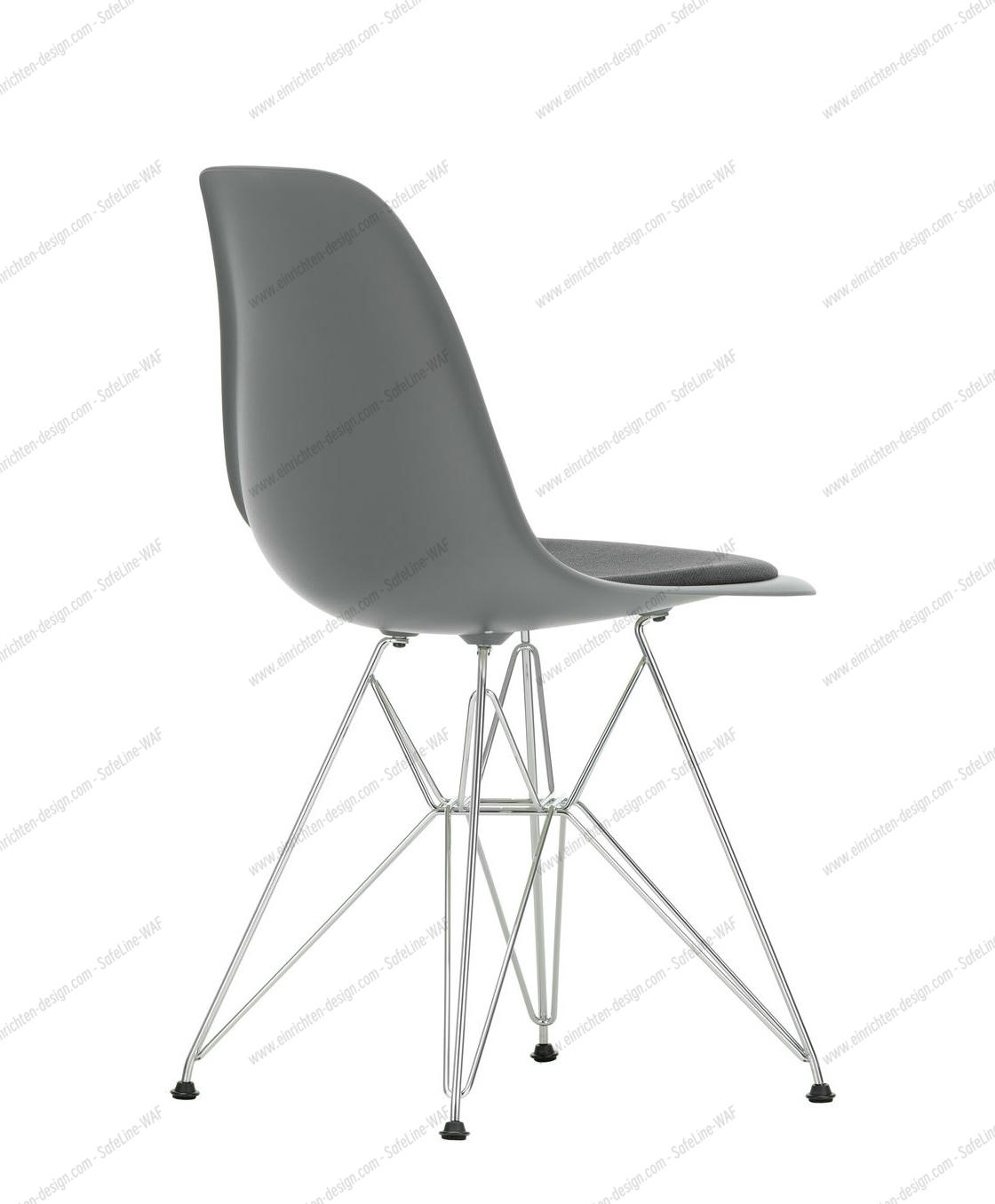 Eames Plastic Side Chair DSR Chair with seat cushion Vitra