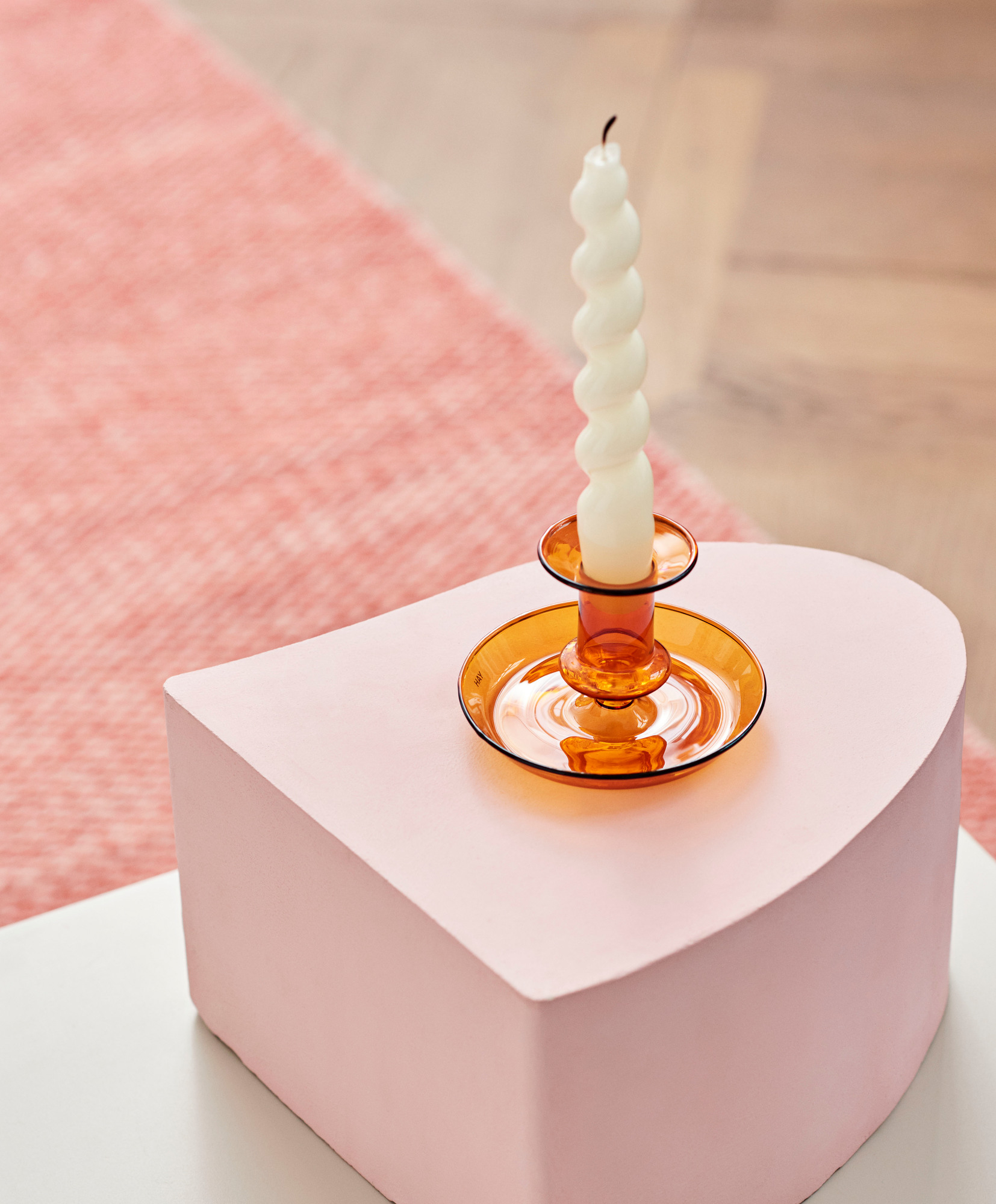 Flare candlestick amber Hay SINGLE PIECE