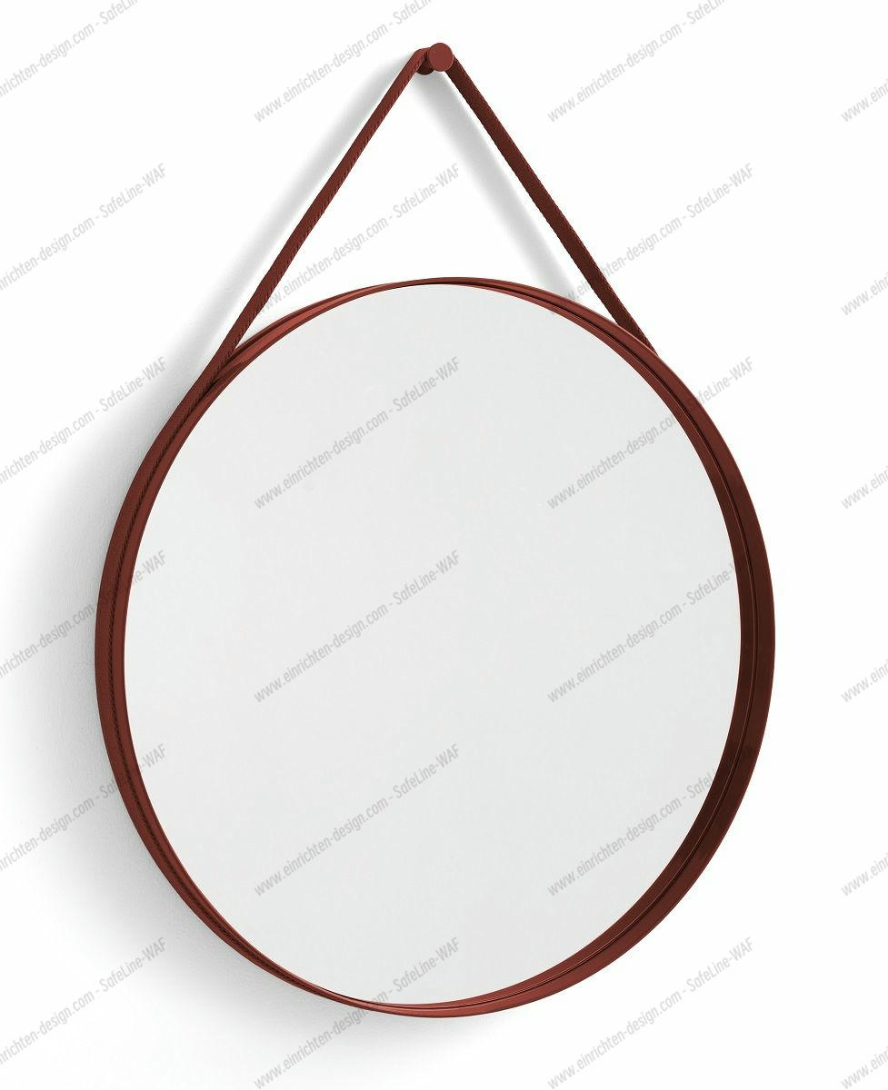 Strap Mirror No 2 Wall Mirror Ø70 cm Hay Red