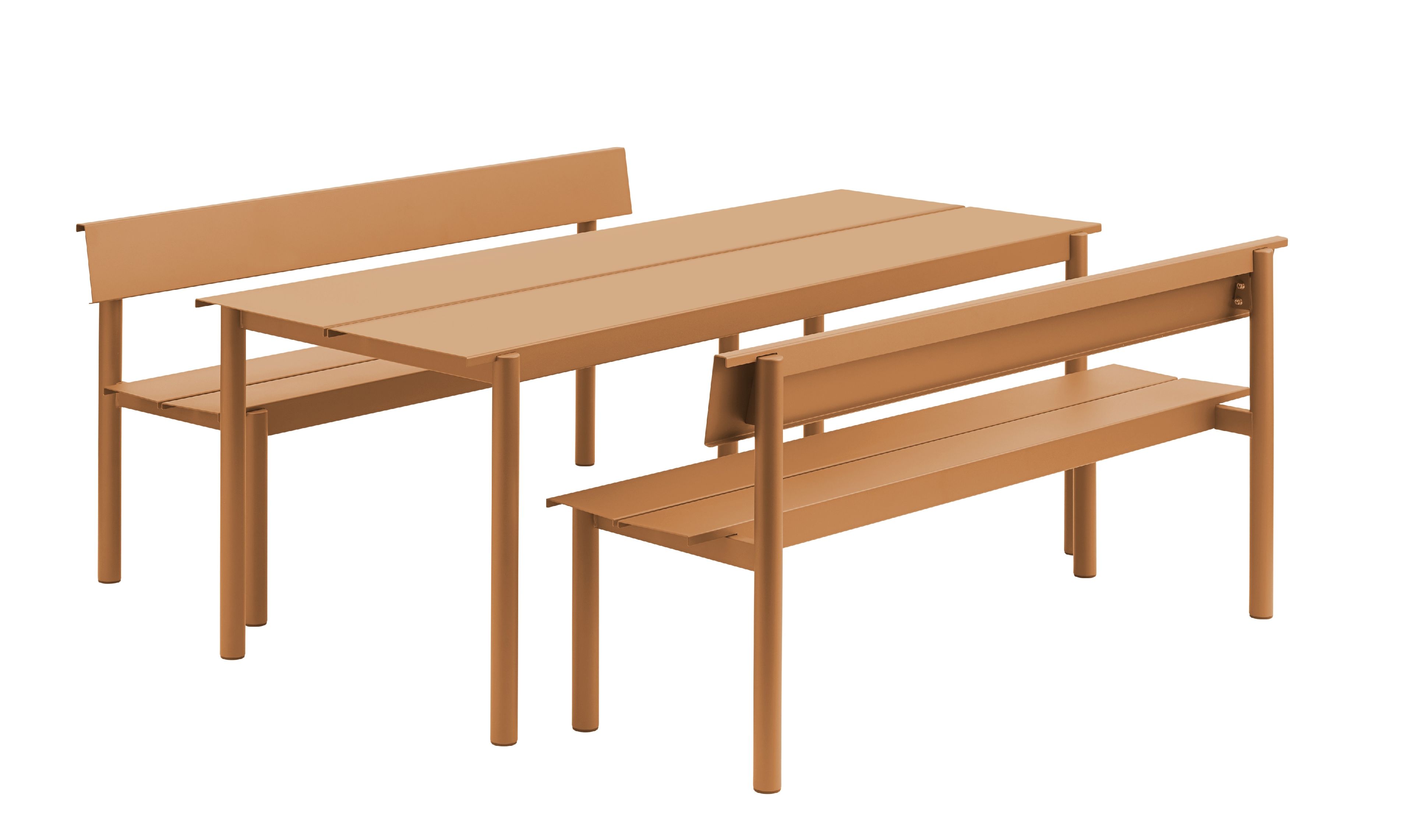 Linear Steel Bench Outdoor bench with backrest 170x34 cm Muuto