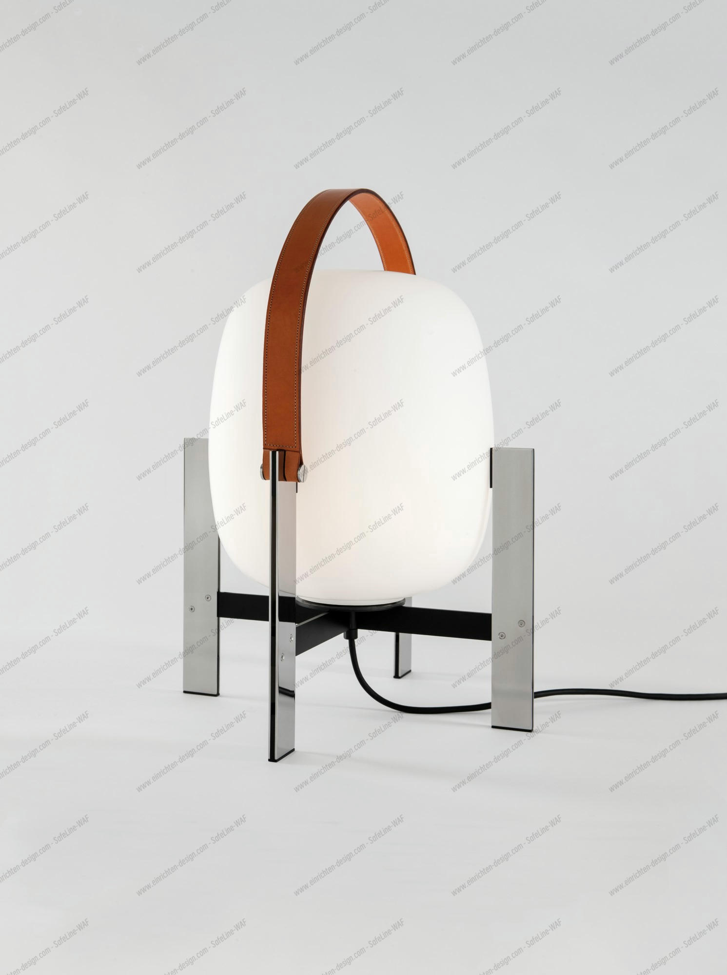 Cesta Metálica Table Lamp with Leather Handle Santa & Cole