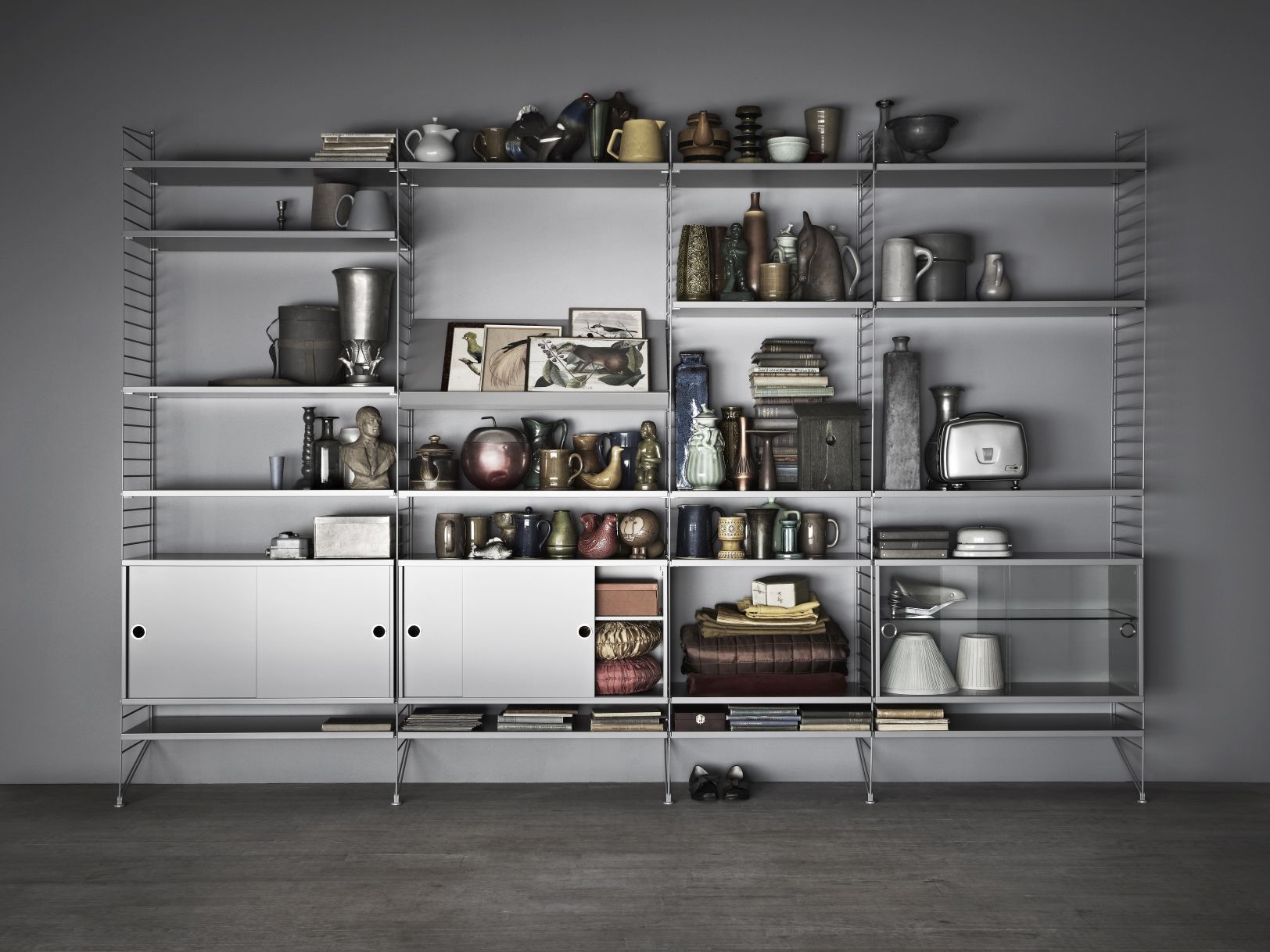 String Living Room Wall Shelving System F String Furniture 