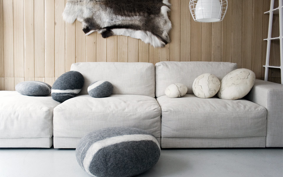 Stone Pillow Felt cushion dark gray Fivetimesone SINGLE PIECES