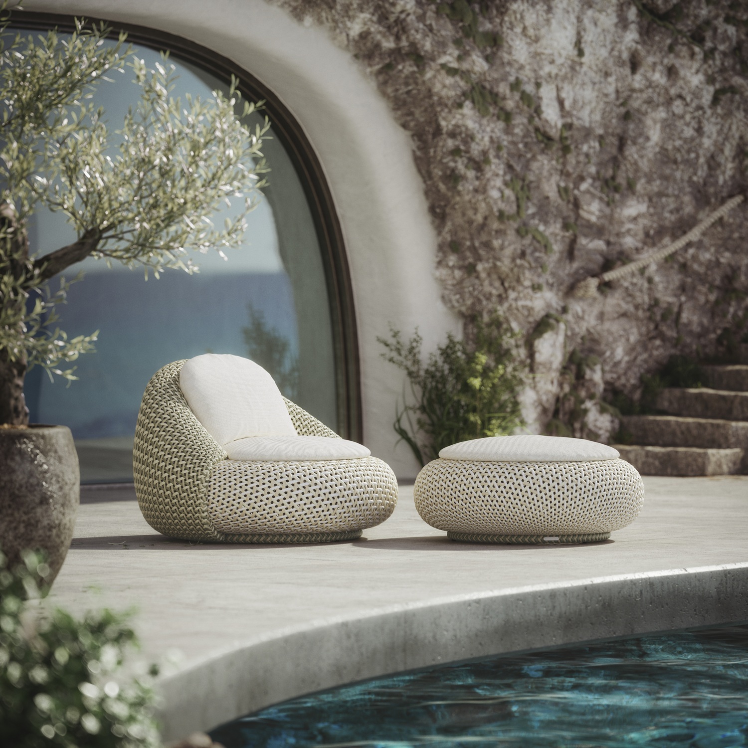 ATOLO Outdoor Footstool Dedon