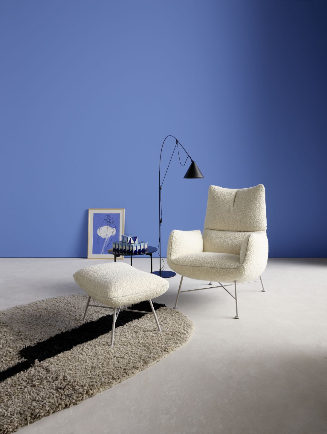 Jalis Lounge Armchair 4-leg Wire Frame Cor
