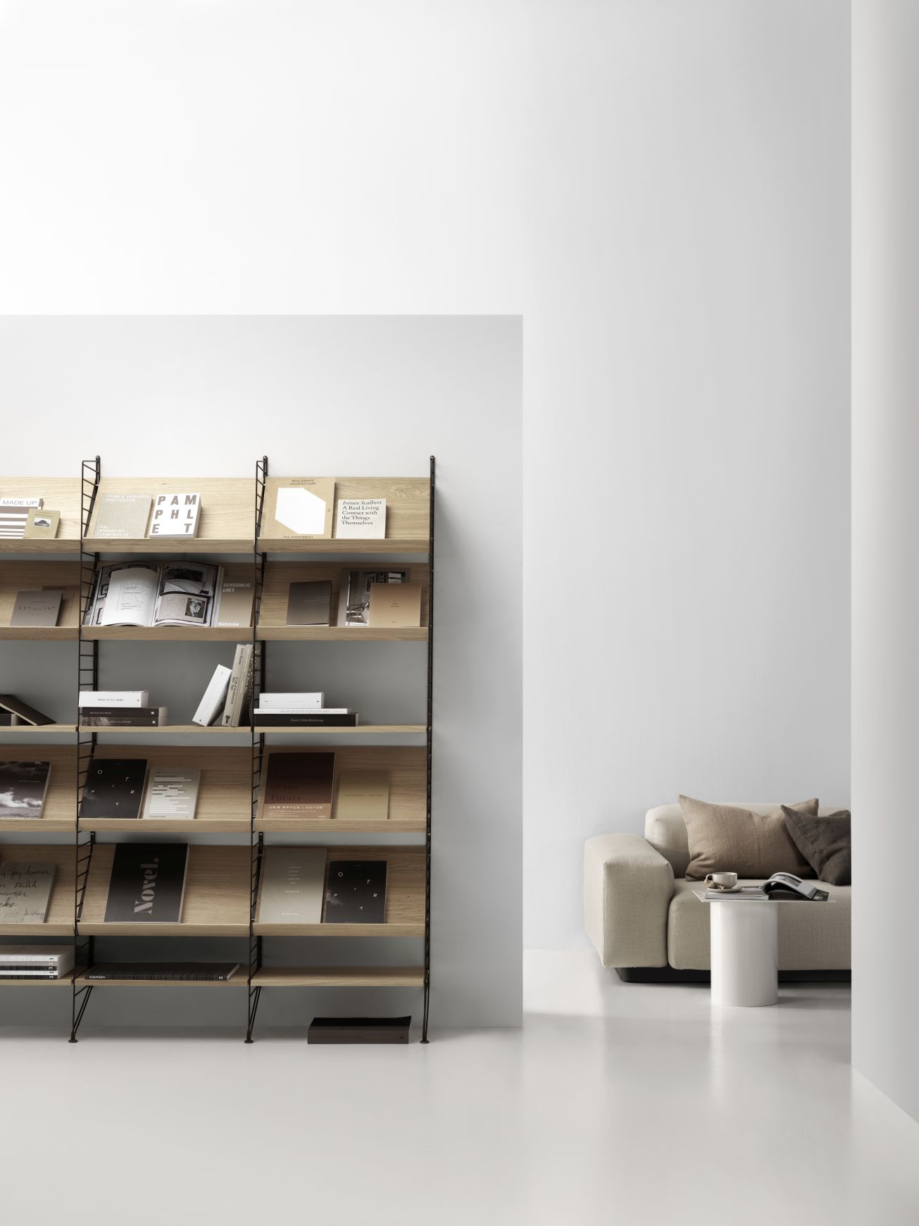 Single Part Magazine Rack Wood String Furniture   