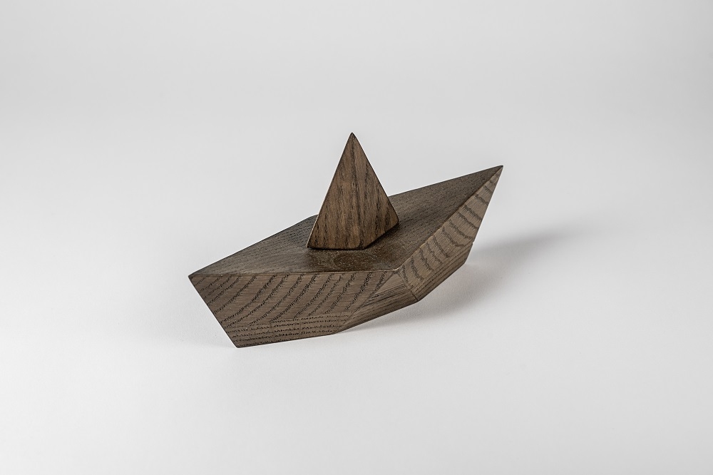 Admiral Paper boat Decoration figure Wood Boyhood large Oak smoked SINGLE PIECES