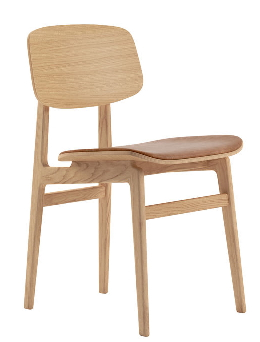 NY11 New York Dining Chair Upholstered Norr11 Natural oak Dunes Leather Camel