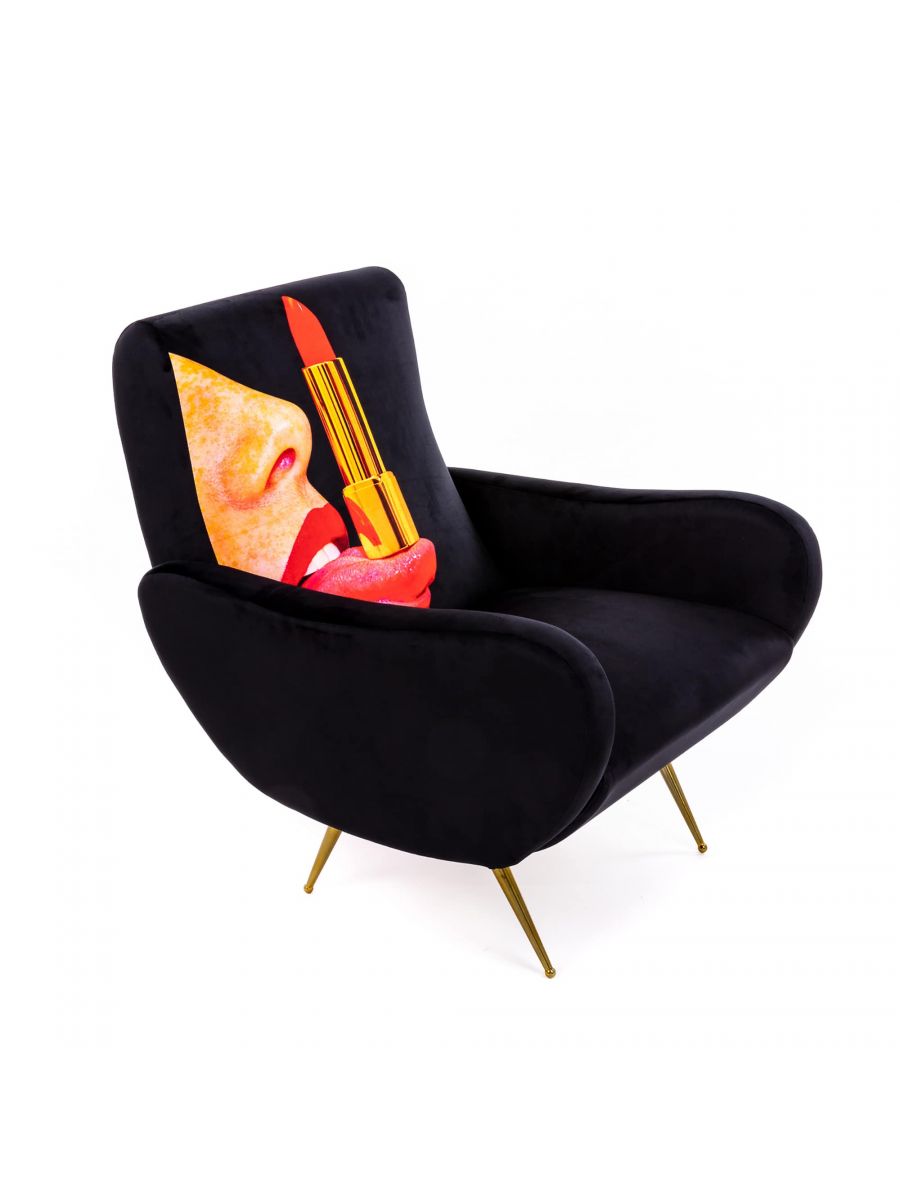 Toiletpaper armchair Tongue black Seletti