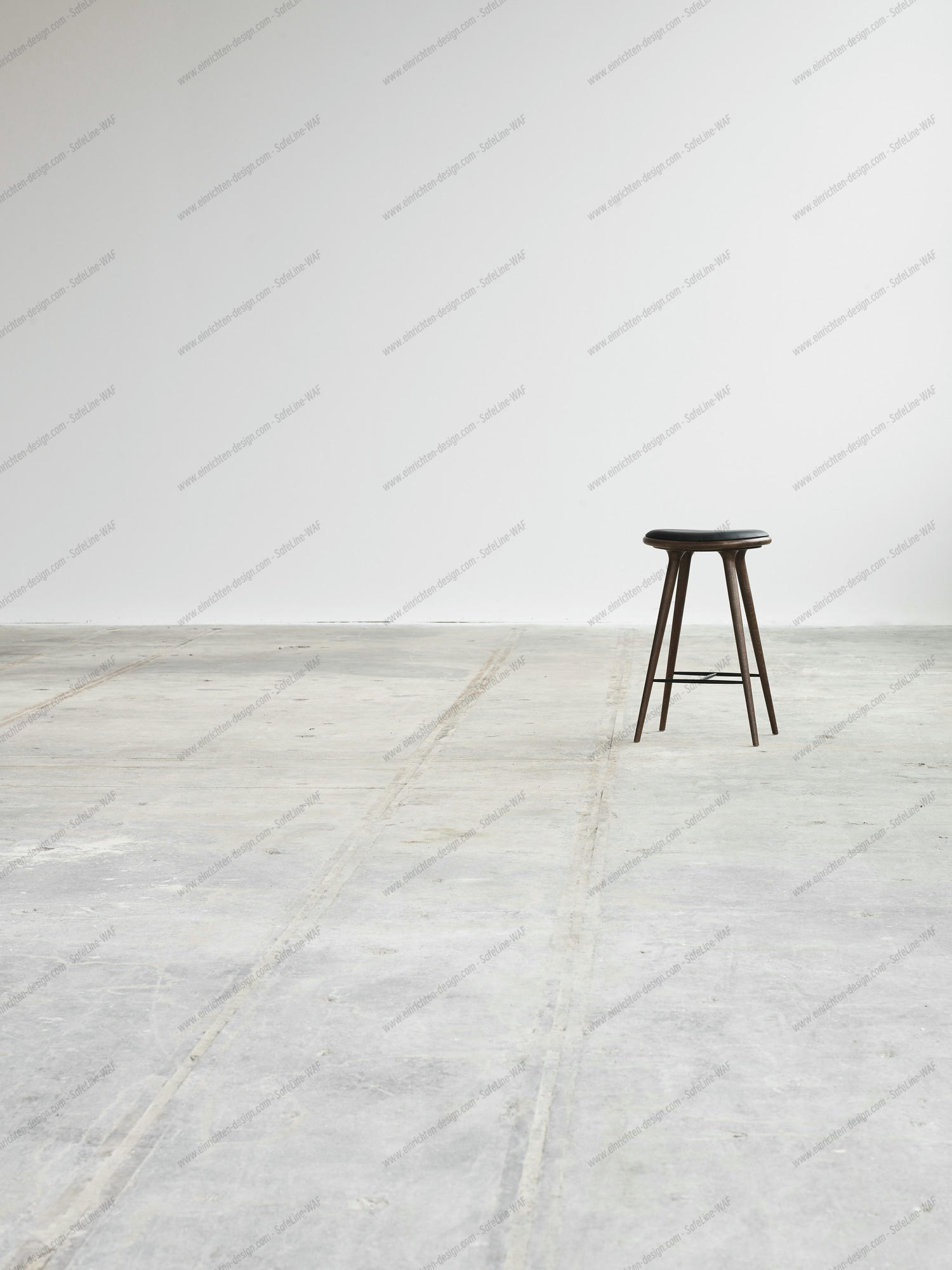 Stool / bar stool Sirka grey colored solid beech Mater 69 cm