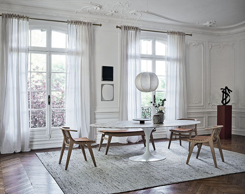 Klismos Chair with Felt gliders Knoll International Klismos Chair with Felt gliders Knoll International