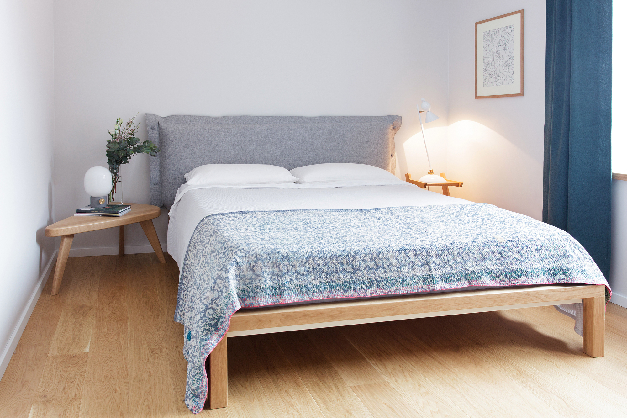 Pure bed upholstery for headboard 180 x 200 cm Velito blue green Hans Hansen