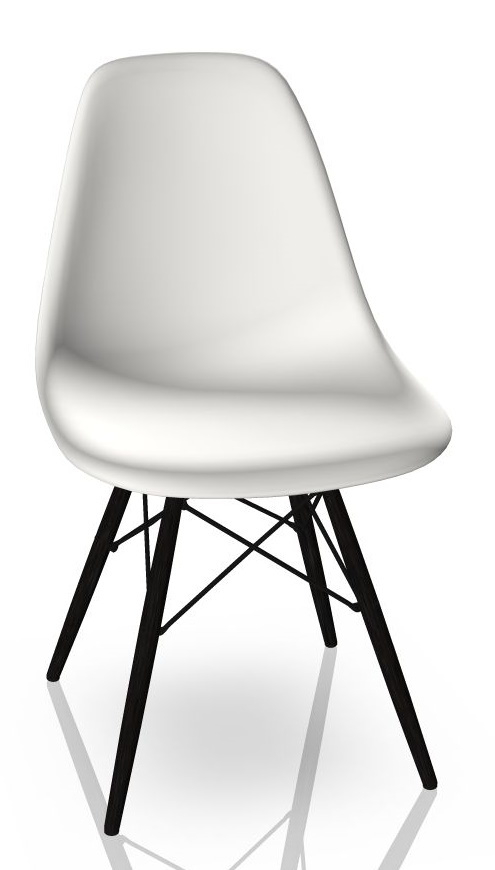 Eames Plastic Side Chair DSW Chair Vitra Ash honey color - White