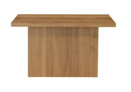 Detailaufnahme der e15 Bank EK03 aus geöltem Eichenholz, moderne Holzbank für Esszimmer und Wohnbereich.