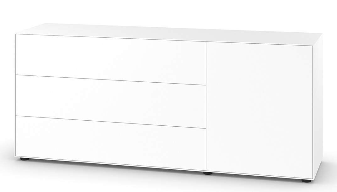Nex Pur Box Lowboard / Sideboard with Drawer and Door Horizontal Piure QUICK SHIP
