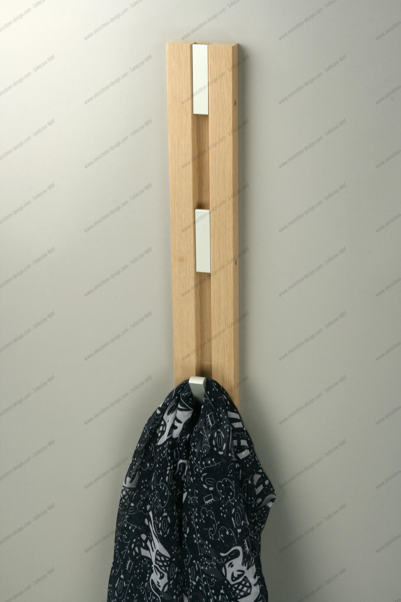 Knax Coat rack wall mounted vertical 4 hooks Loca oak soaped-gray