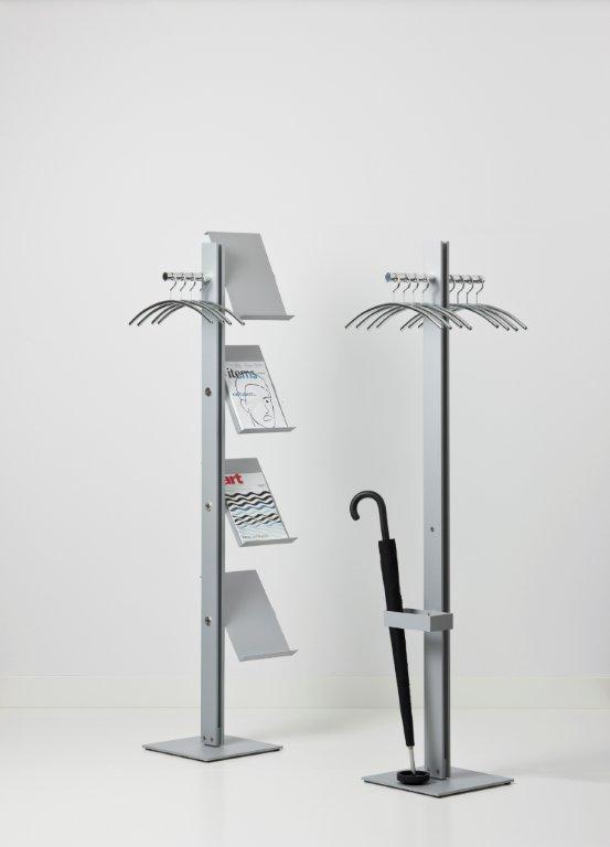 Standfree B coat stand with brochure display Cascando