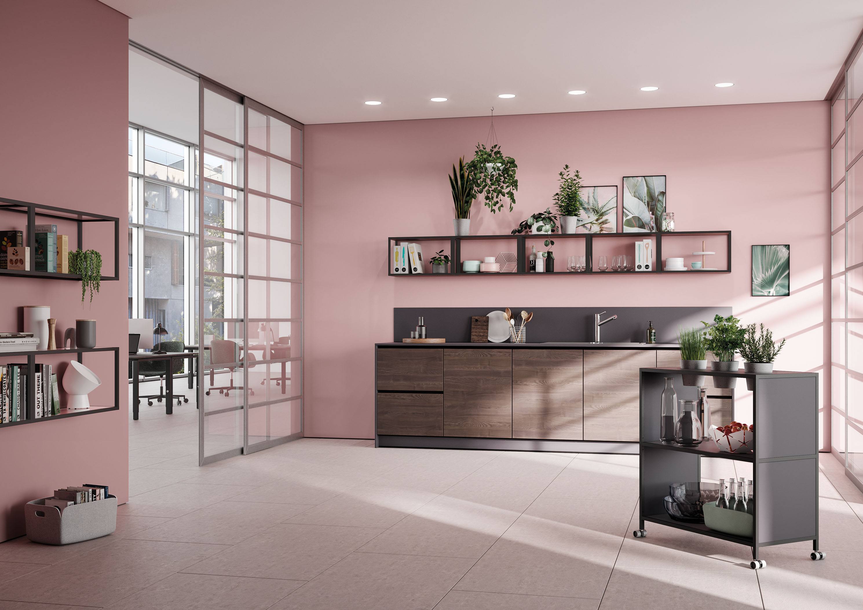 Modernes Zimmer mit P4 Hängeregal B 60 cm von Palmberg, ideal für Büro oder Küche.