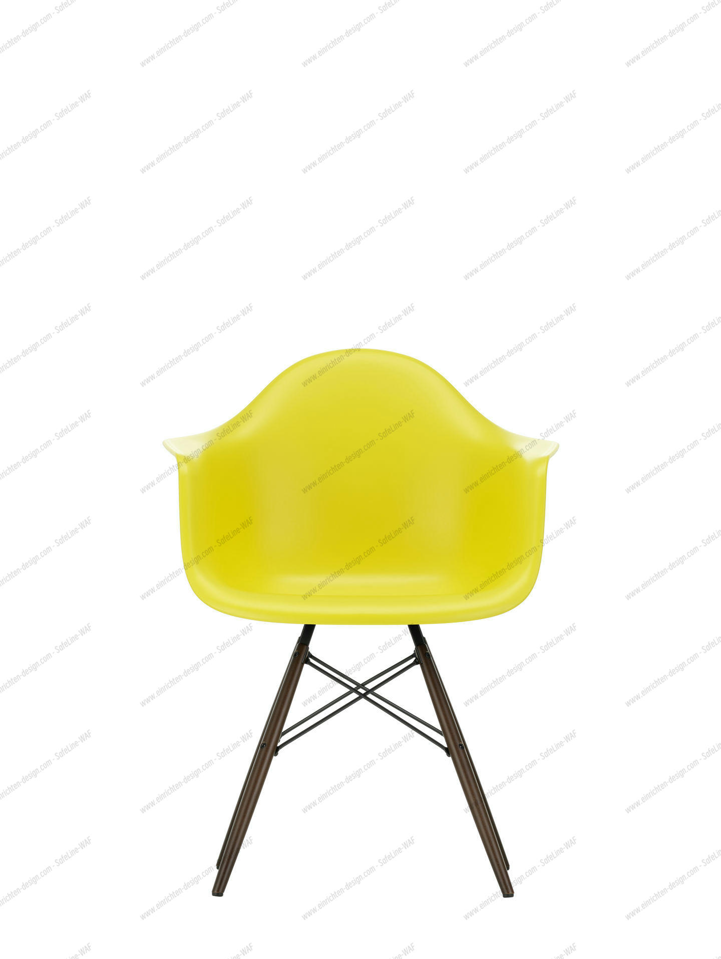 Eames Plastic Arm Chair DAW Chair Vitra Maple yellowish - Rust orange
