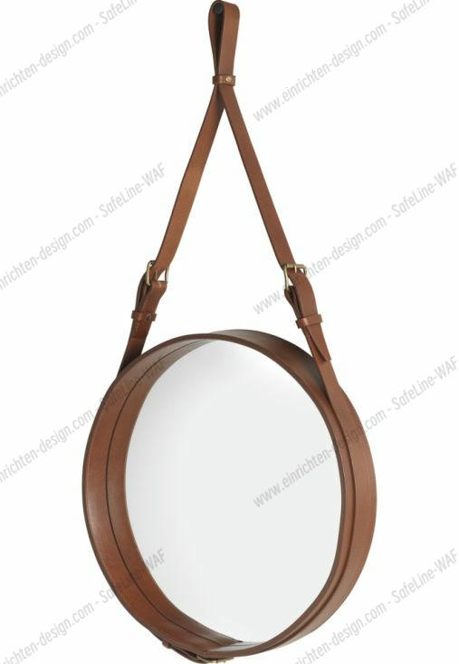 Adnet Circular Wall Mirror Tan Ø 45 cm Gubi