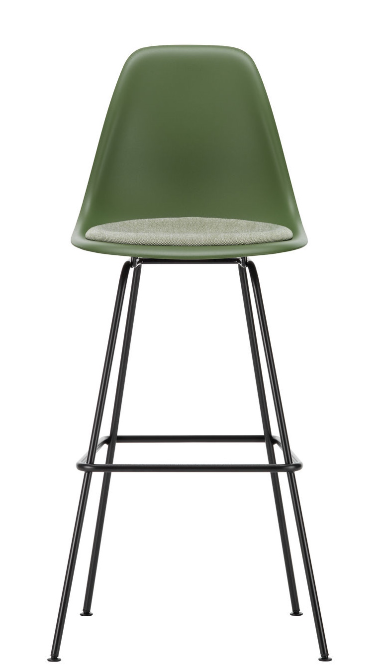 Eames Plastic Bar Stool Bar Stool High with seat cushion Vitra