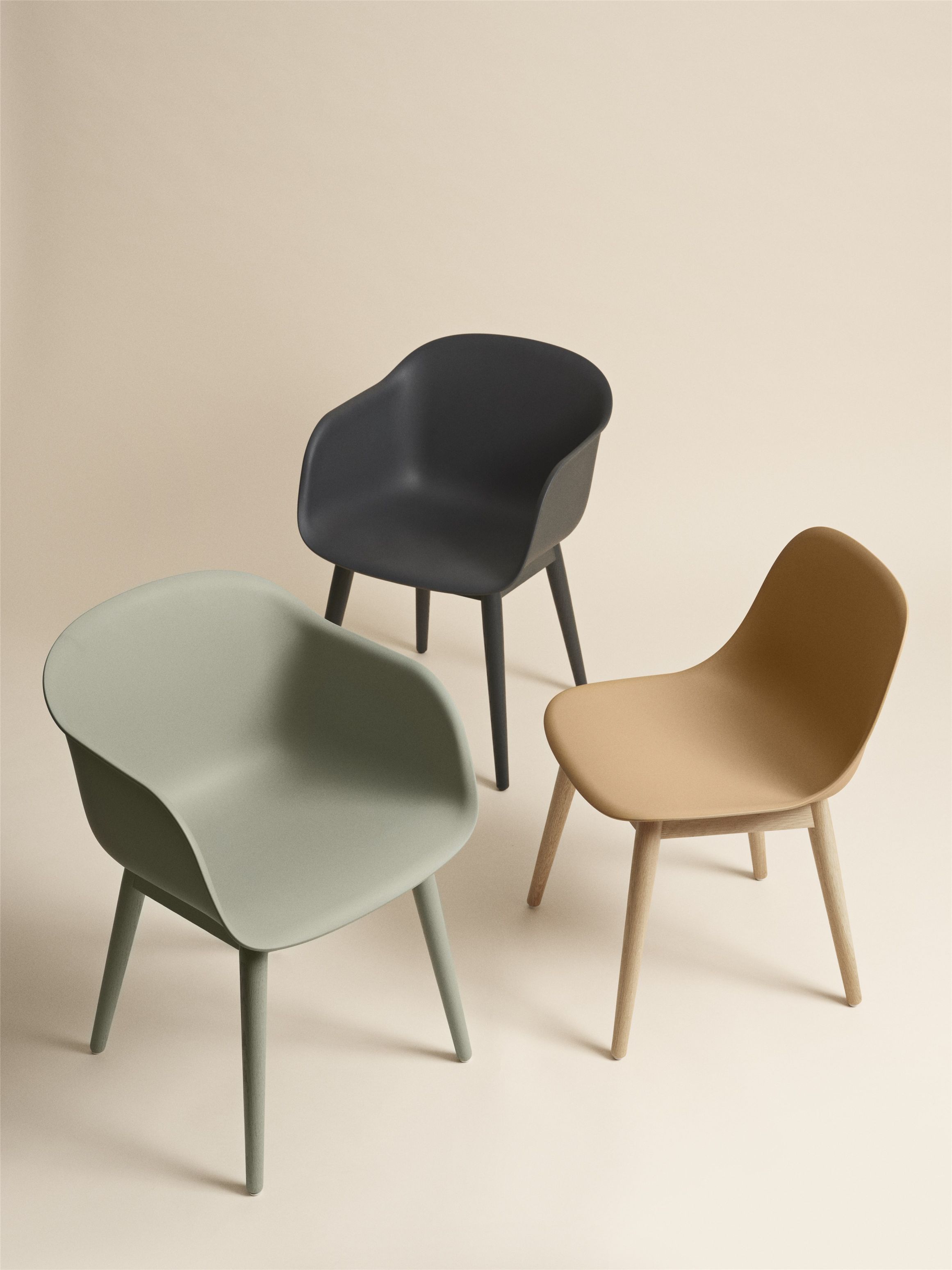 Fiber Armchair Wood Base Chair Muuto