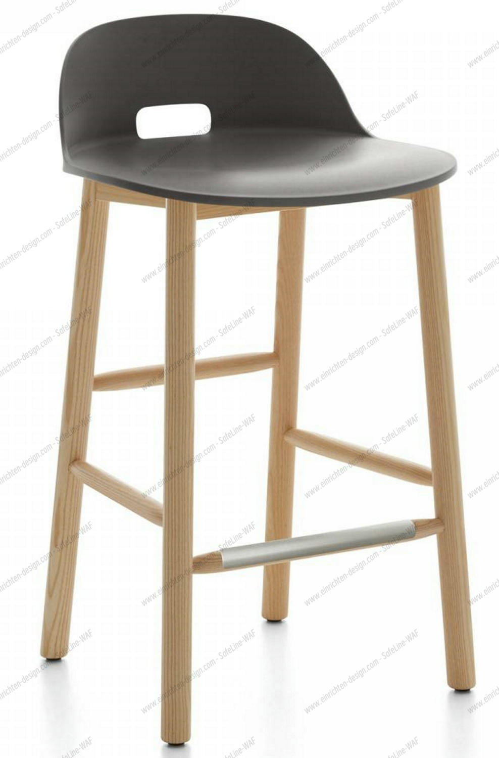 Alfi Bar Stool Low Back Emeco-Dark Grey